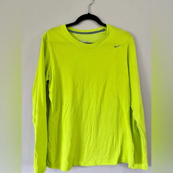 Plus Size Lime Green Nike Shirt Women's Nike Dri Fit Long